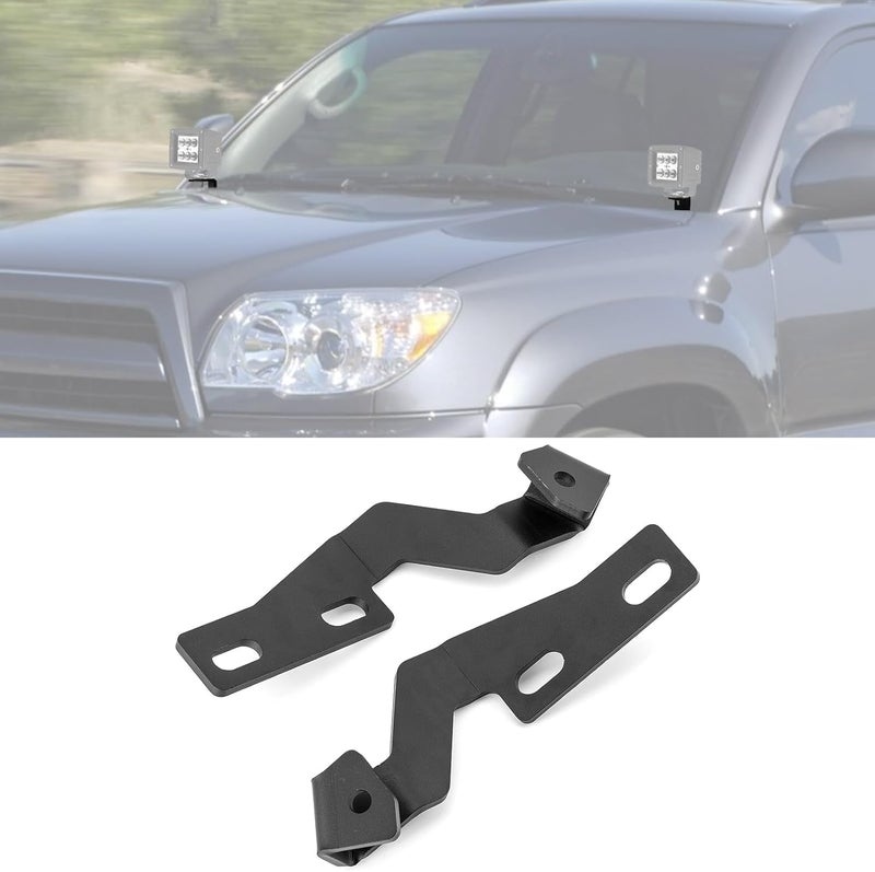ROMELACK Ditch LED Light Brackets Hood Mount Pods Bracket Compatible with Toyota 4Runner 2003-2009 (Black) - Image 1